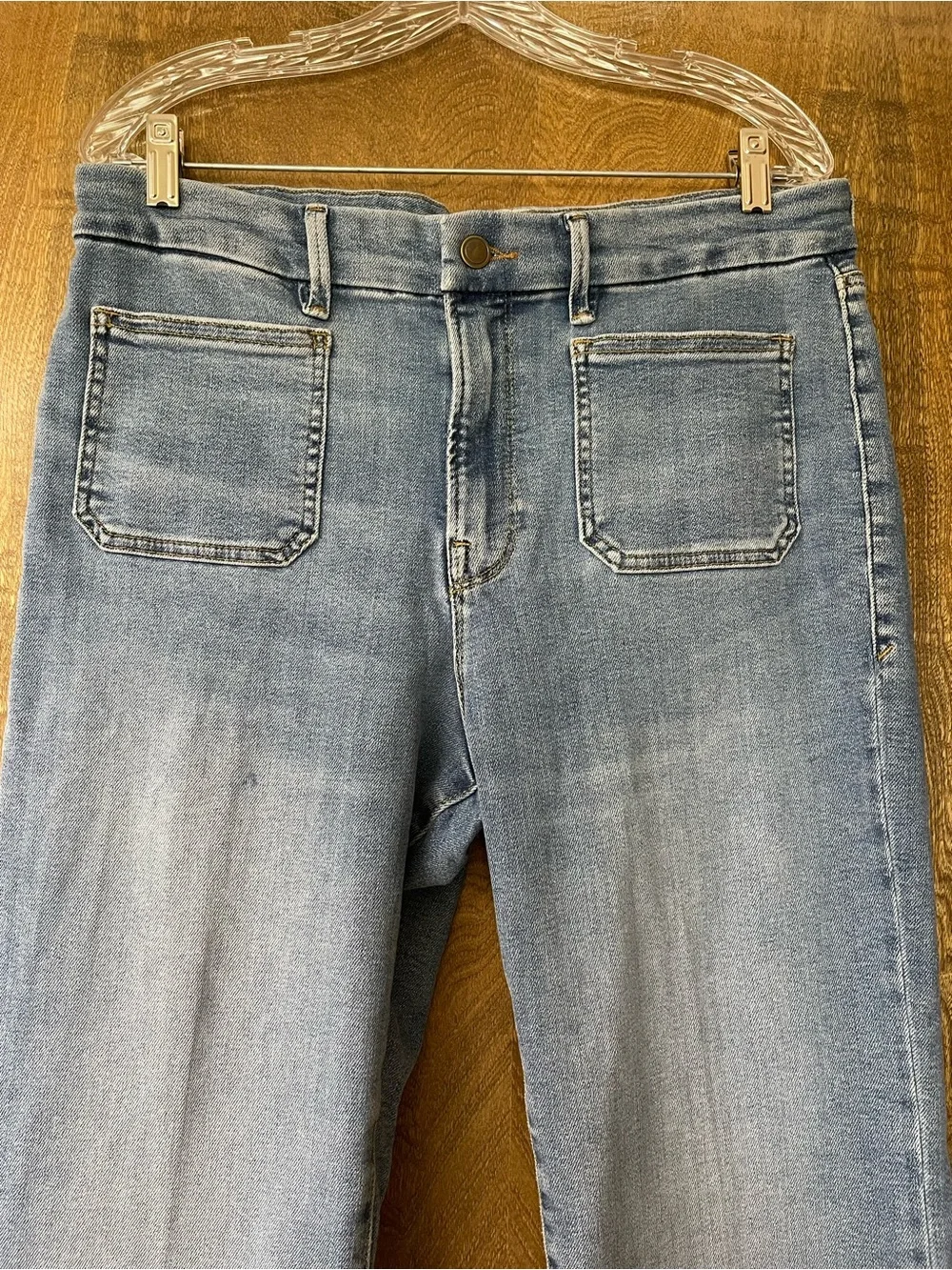 Good American Good Legs Flare Jeans Size 14 Light Wash High Rise